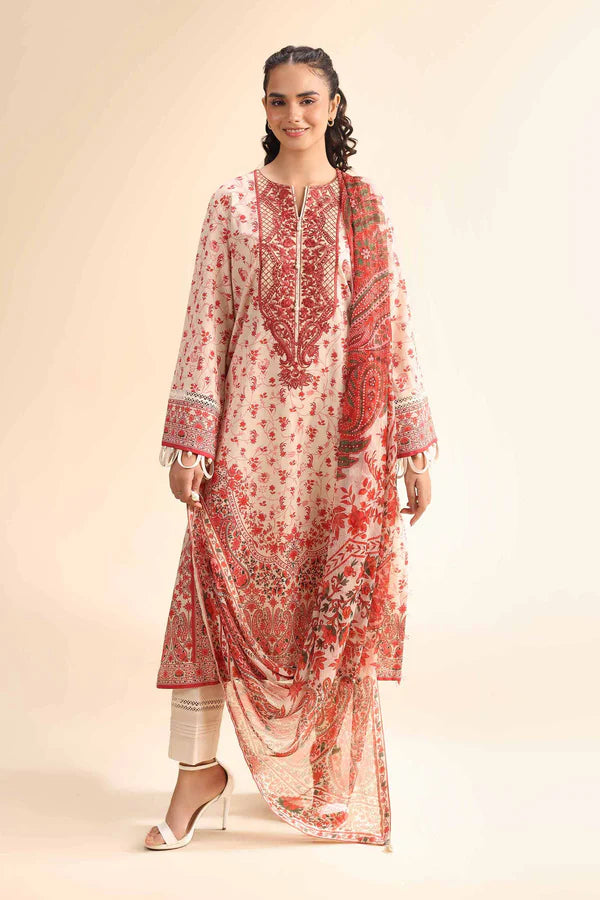 3 Piece - Digital Printed Embroidered Suit - 42501053