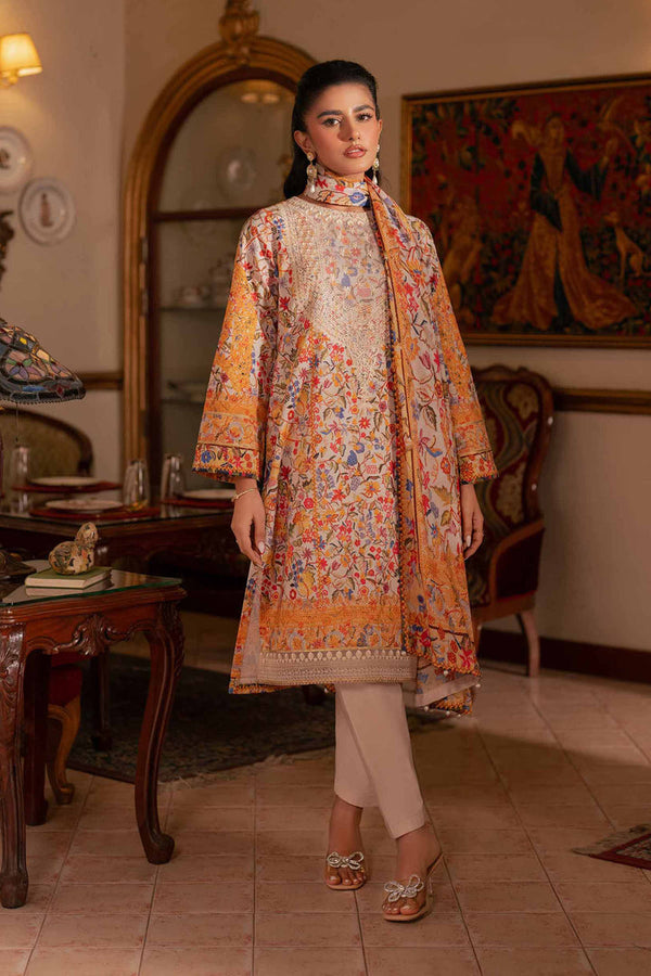 3 Piece - Digital Printed Embroidered Suit - 42501179