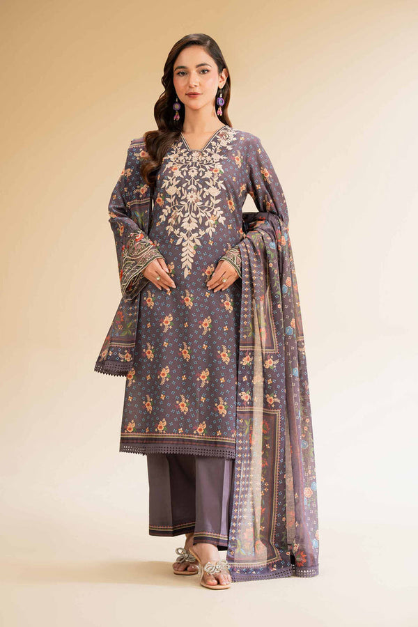 3 Piece - Printed Embroidered Suit - 42501244