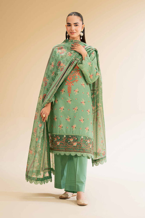 3 Piece - Printed Embroidered Suit - 42501245