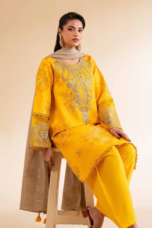 3 Piece - Digital Printed Jacquard Embroidered Suit - 42501300